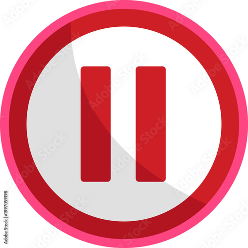 Two vertical parallel bars, typically centered inside a square or circular button, representing a temporary stop in playback.