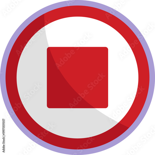 A solid square centered inside a button, representing the action to immediately stop audio or video playback.