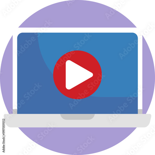 A display frame with a triangle play symbol inside, indicating the action of watching or starting a video.