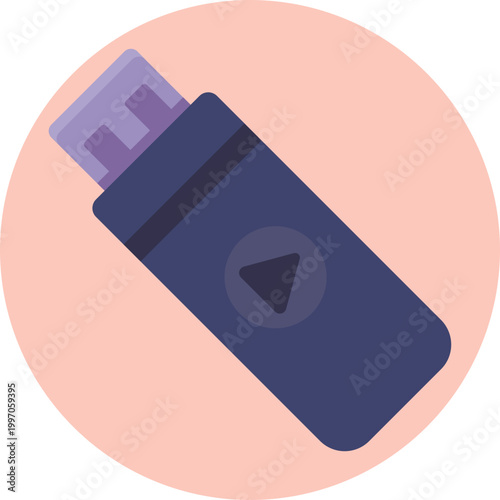 A small rectangular USB flash drive symbol, typically featuring a connector tip on one end, representing portable storage for audio and video files.