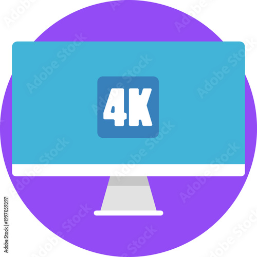 Represents 4K resolution, indicating video quality with approximately 3840×2160 pixels for sharper and more detailed visuals.