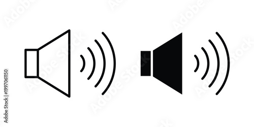 Volume icon on white background editable stroke and solid flat.