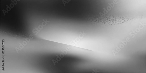 Abstract black and white background with a brushed silver metallic texture and a shiny stainless steel spotlight pattern for a dark aluminum stage backdrop
