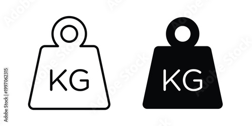 Weight icon on white background editable stroke and solid flat.