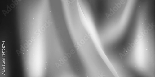 A smooth wave of black and white satin texture creates a brushed metallic silver backdrop with shiny steel reflections and a soft spotlight on the aluminum plate design