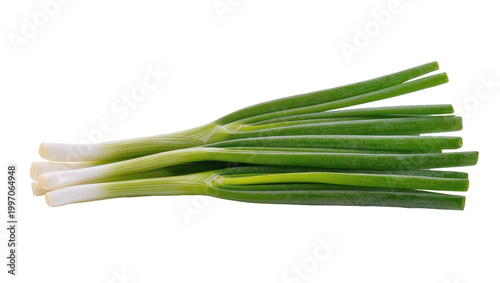 Фотография Fresh Green Bunch of Spring Onions with White Roots