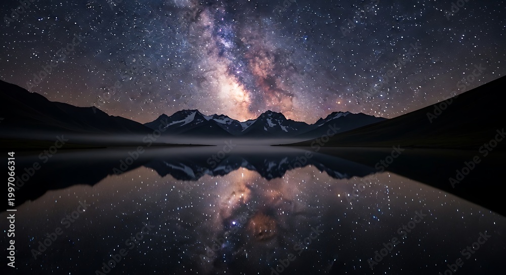 Fototapeta premium Milky Way Over Mountains.
