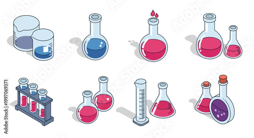 Illustration of scientific laboratory equipment for research and experimentation.