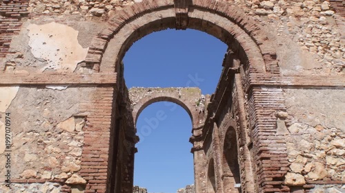 Arcs in remains of an old church in Zafarraya, Spain