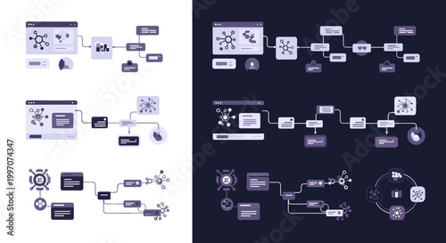 Modern graphic illustrating an AI process, conveying efficiency and streamlined data handling. Suitable for tech blogs, reports, and marketing materia