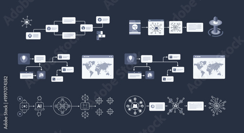 Abstract illustration depicting an AI data pipeline, conveying a sense of modern technology and seamless data flow for automated processes and future-