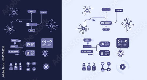 A modern illustration depicting a customer journey, perfect for conveying communication processes and illustrating user experience workflows for marke