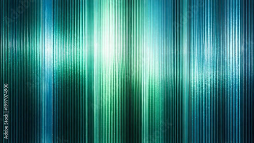 Abstract ribbed glass texture with shimmering vertical lines and glossy reflections for modern backgrounds. Generative AI.