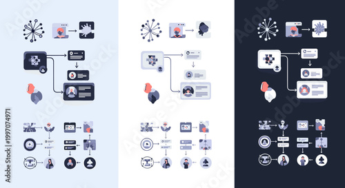 A modern illustration depicting the journey from an idea to a user, perfect for blog posts, presentations, and marketing materials needing to showcase