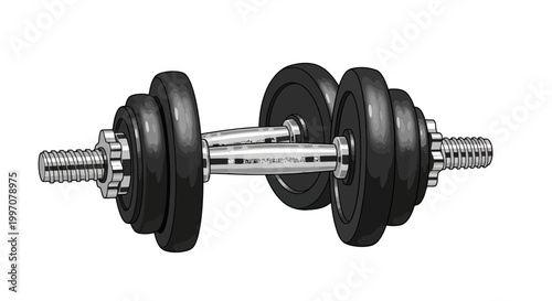 Adjustable dumbbell weightlifting fitness equipment.