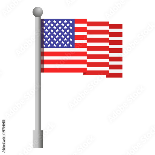 United States flag with pole