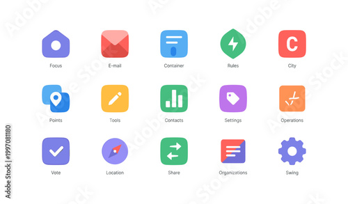 App function icons displayed in rows on white background