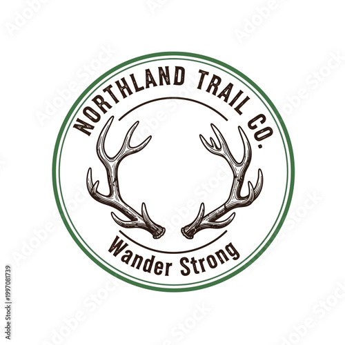 Elk Antlers Logo Design Emblem.