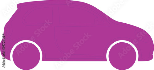 Hatchback icon displays a purple automotive graphic designed for modern web and mobile applications.