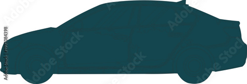 Sedan silhouette represents a dark teal automotive icon isolated against a clean white background.