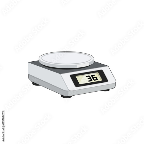 Digital tabletop weighing scale with round platform