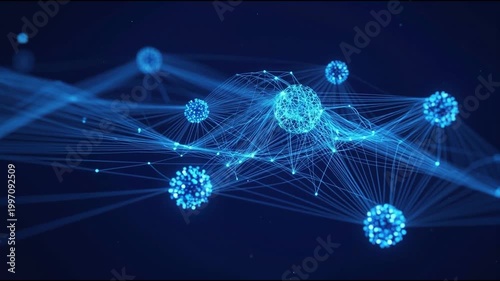 Data technology background. Abstract background. Connecting dots and lines on dark background. 3D rendering. 4k