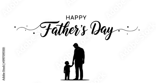 Happy father's day design with father and child walking, fathers day
