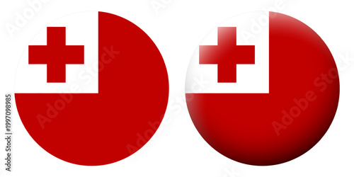 Vector illustration of Tonga flag set on transparent background