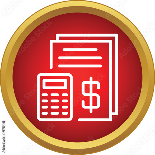 Accounting documents showing financial data and a calculator for budget calculation