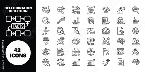 Hallucination detection 42 black and white line symbols line black and white facts