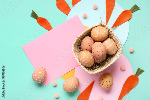 Easter eggs in basket, felt...