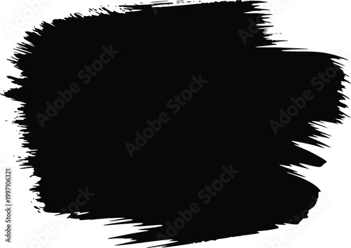 A large black brush stroke on a white background for design and artistic use  a simple yet effective visual element Vector Illustration