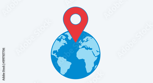 Global Travel Destination and Location Pin Vector