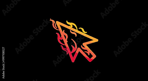 A stylized star with flame design.