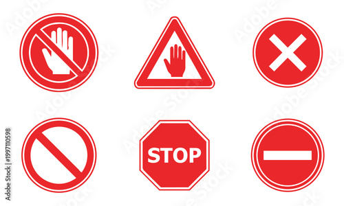 Collection of red traffic and warning signs stop yield and prohibition Free Download Collection of red traffic and warning signs stop yield and prohibition - GFXLoad