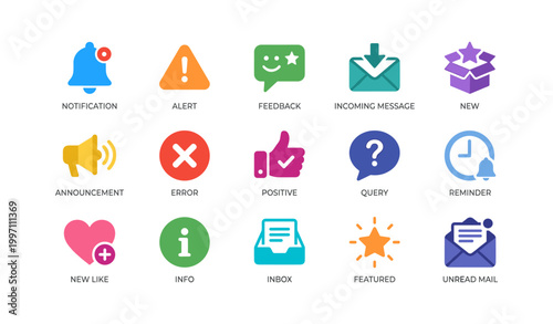 Notification and messaging icons showing alerts and inbox indicators