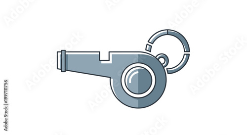 A gray whistle with a ring.