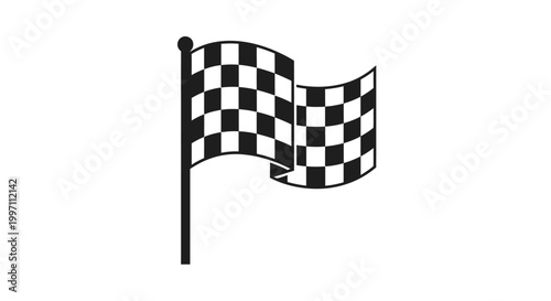 a black and white checkered racing flag.