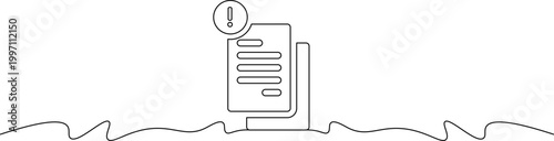 A simple line drawing of a document with an exclamation point above it, symbolizing importance or alert.