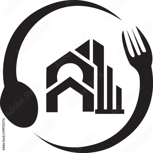 Food house logo vector design. Suitable for business, building and food