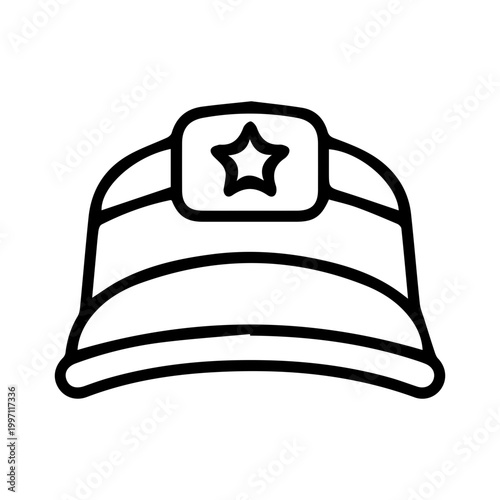 Star hat icon outline