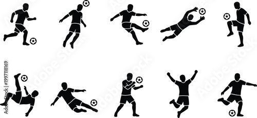 soccer player kicking ball in line drawing style