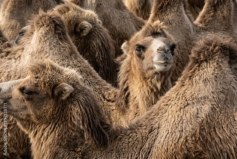 Fototapeta premium Fluffy Llama Herd Portrait