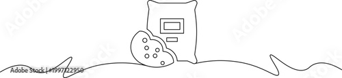 A simple line drawing of a pillow and a remote control on a bed