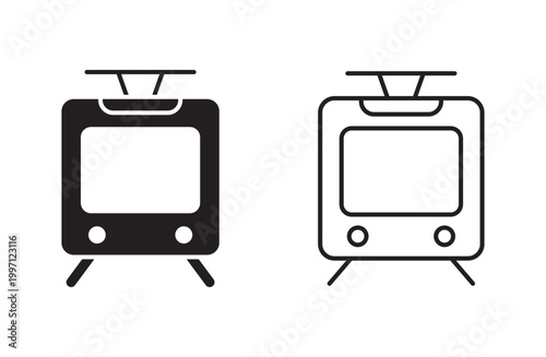tram transport icon vector for web design