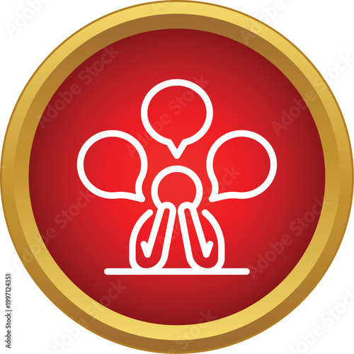 Person covering ears surrounded by numerous speech bubbles representing overthinking and mental health issues