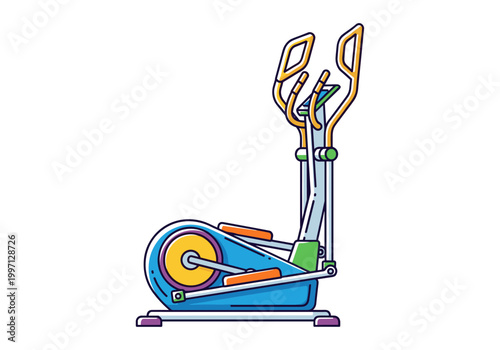 Colorful elliptical exercise machine for a full body workout at home or gym