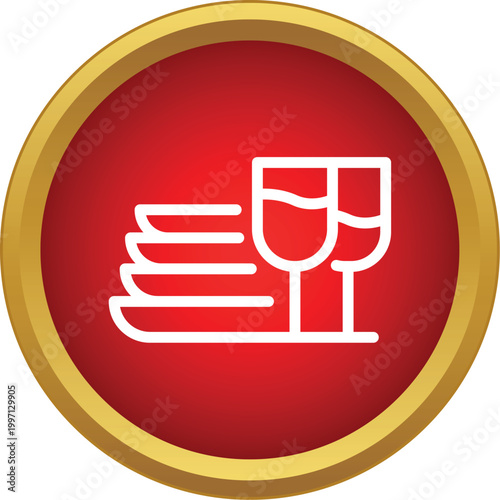 Stacked plates and wine glasses representing restaurant or event service