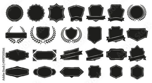 Vintage Badge Shapes Collection: Blank Labels, Crests and Frames for Design
