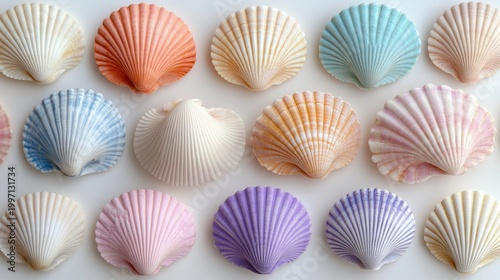 seashells on white background